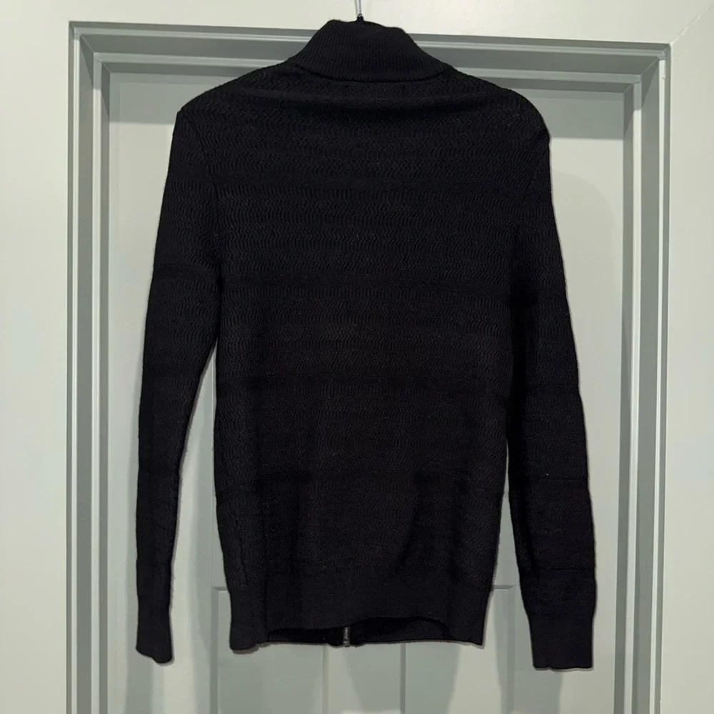 Christian Lacroix Women’s Black 100%Merino Wool Full Zip Jacket Sweater Size M - Picture 9 of 12
